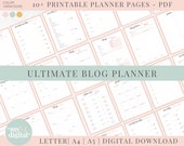 Blogging Planner Printable, Digital Planner For Bloggers, Blog & Content Idea, Blog Goals, Weekly Post Plan, PDF Instant Download