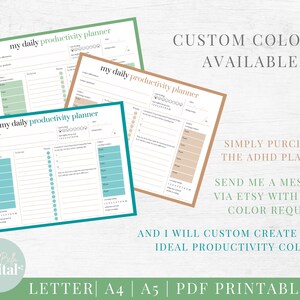 ADHD Planner, adhd planner printable, adhd daily planner, adhd planner adult, adhd digital planner, adhd to do list, habit tracker, PDF image 6