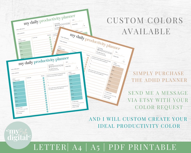 ADHD Planner, adhd planner printable, adhd daily planner, adhd planner adult, adhd digital planner, adhd to do list, habit tracker, PDF image 6