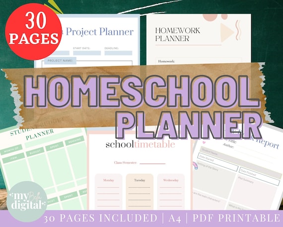 Homeschool Planner Homeschool Printables 30 Pages Student - Etsy