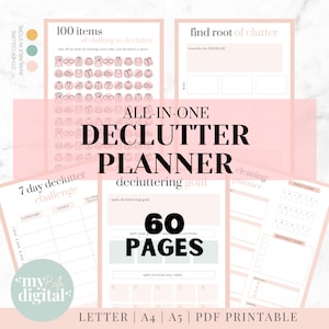 Declutter Planner, declutter checklist, cleaning schedule, cleaning checklist, declutter challenge, cleaning planner, adhd cleaning, PDF
