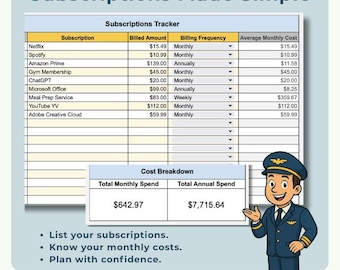 Subscriptions Tracker - Google Sheets Subscription Cost Calculator