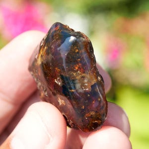 Rare Blue Amber Cabochon | Genuine Dominican Raw Blue Amber Specimen for Jewelry | Unique Fossilized Resin Gemstone | Collectible Stone