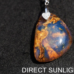 Natural blue amber pendant, Blue Amber Dominican / blue amber natural / blue amber rough full polished stone natural shape cabochon