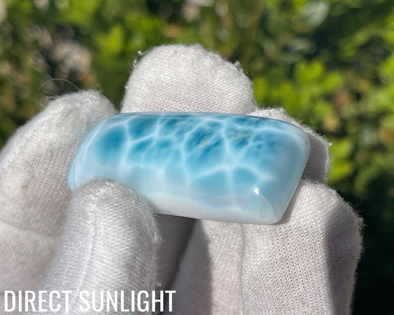 Dominican Larimar Cabochon, Blue Pattern Gemstone (42.55 Mm) - Etsy