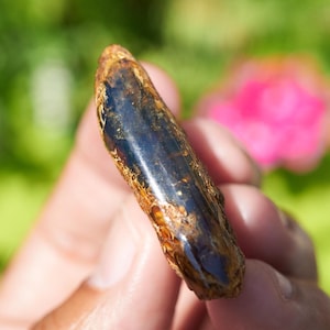 Rare Dominican Blue Amber Cabochon | Genuine Raw Fossilized Resin Gemstone | Unique Blue Amber for Jewelry & Collectors | Natural Stone