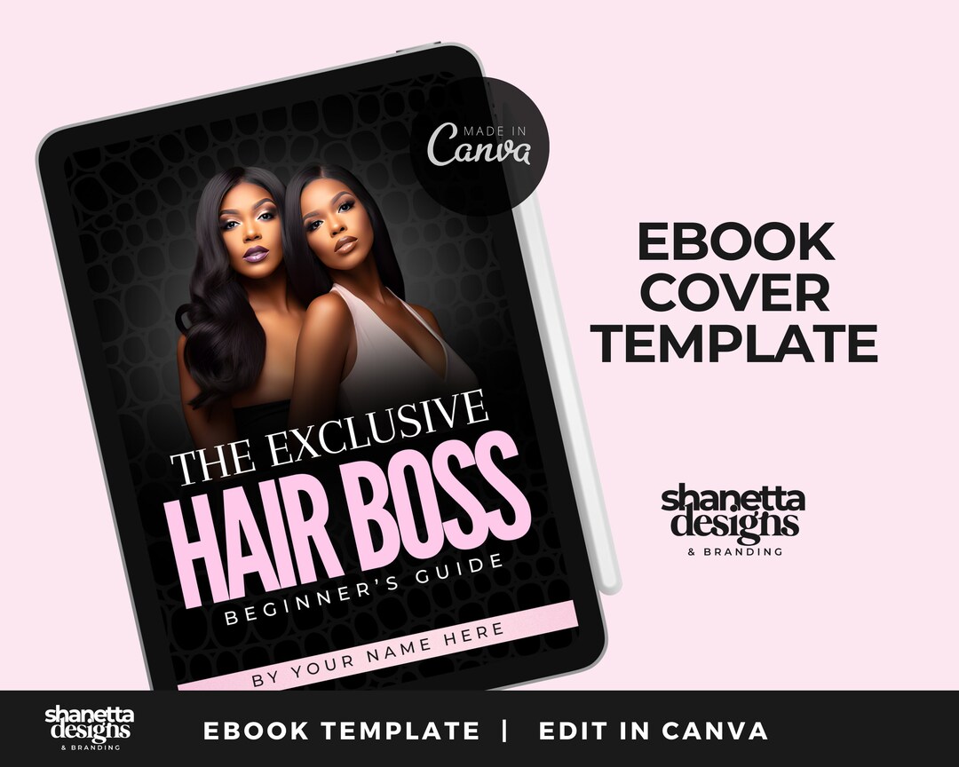 Ebook Cover Template Hair Ebook Hair Boss Influencer Business Editable
