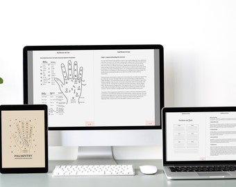 Palmistry & Astrology Guide, Journal and Cheat Sheet + Palmistry Digital Poster Art - Digital PDF Download