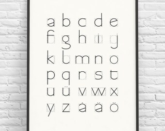 Letters of the Scandinavian Alphabet  - Poster Art Digital PDF