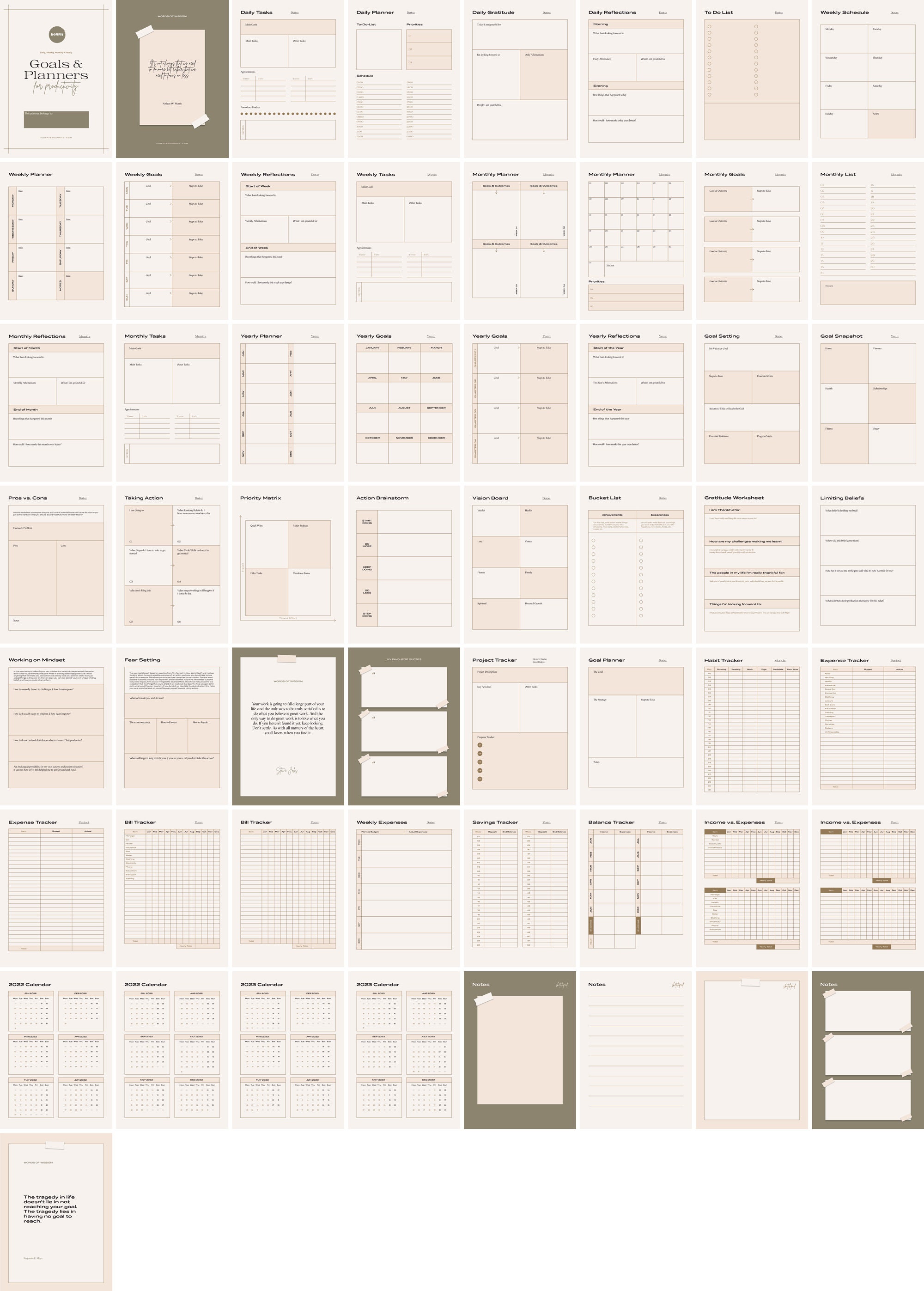 Life Planner Calendar Templates and Workbook Happy Planner - Etsy