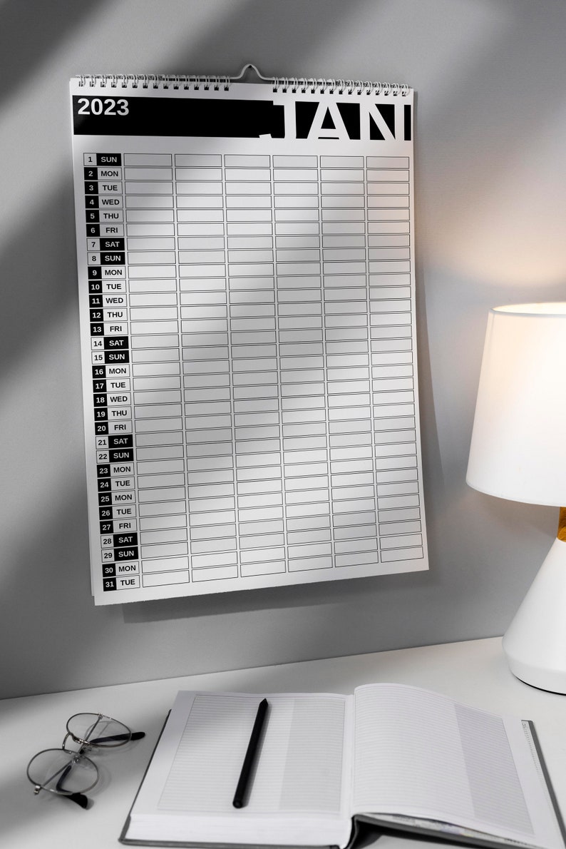 Printable Family Wall Calendar Indesign Template and PDF 20242025 With