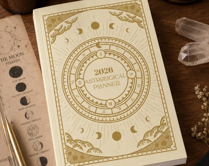 Astrology Planner and Journal 2026 - EST Timezone | PAPERBACK BOOK Sand