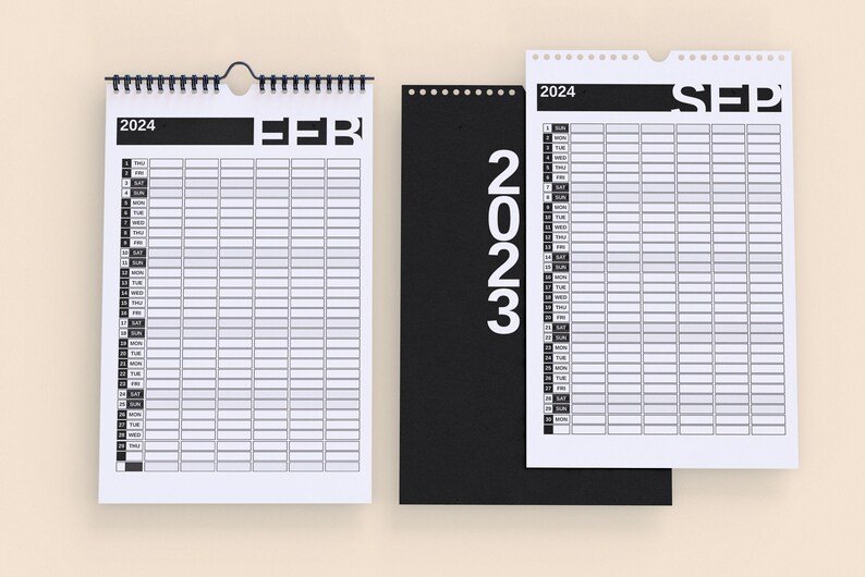 Printable Family Wall Calendar Indesign Template and PDF 20242025 With