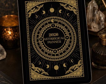 DIGITAL 2026 Astrology Planner – Lunar Phases & Zodiac Guide | Instant Download| EST Time Zone