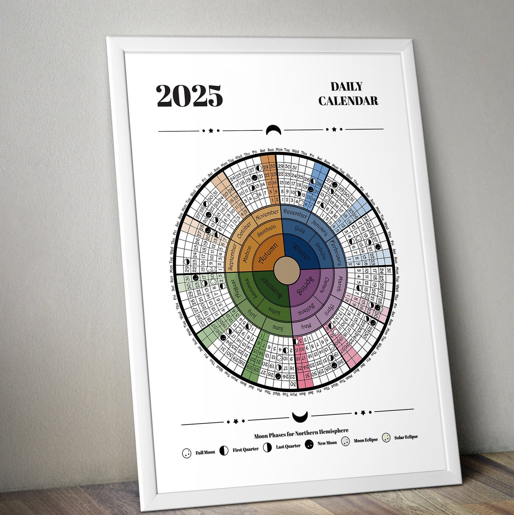 2025-wheel-of-year-calendar-with-moon-phases-poster-art-printable-pdf-digital-download-etsy