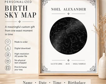 Personalized Star Map Poster - Printable PDF Digital Download