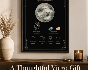 Virgo Zodiac Sign Poster, Astrology Wall Art, Virgo Printable