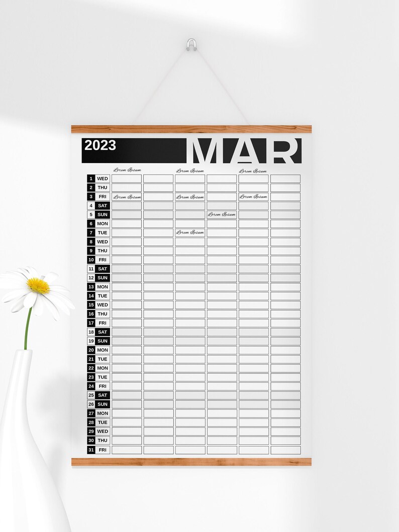 Printable Family Wall Calendar Indesign Template and PDF 20242025 With