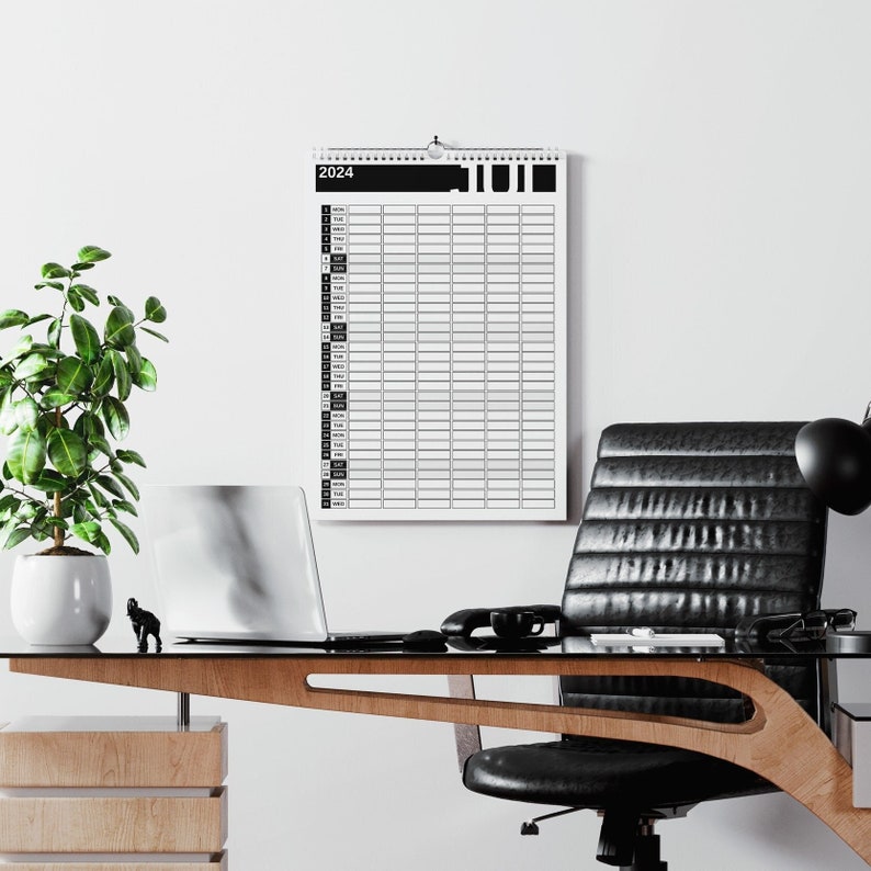 Printable Family Wall Calendar Indesign Template and PDF 20242025 With