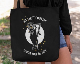 Tarot Tote Bag Witch Tote Bag Aesthetic Tarot Deck Bag Witchy Stuff Astrology Tote Bag Gay Green Witch Bitch Moon Tote Bag Tarot Accessories