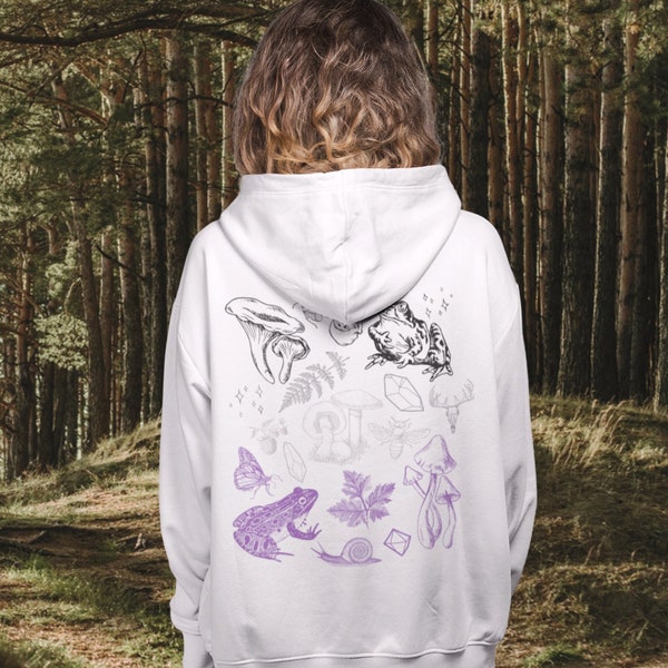 Asexual Pride Subtle Pride Frog Hoodie Mushroom Sweater Goblincore Clothing Ace Pride Flag Fairycore Clothing Frog Aesthetic Botanical Toad