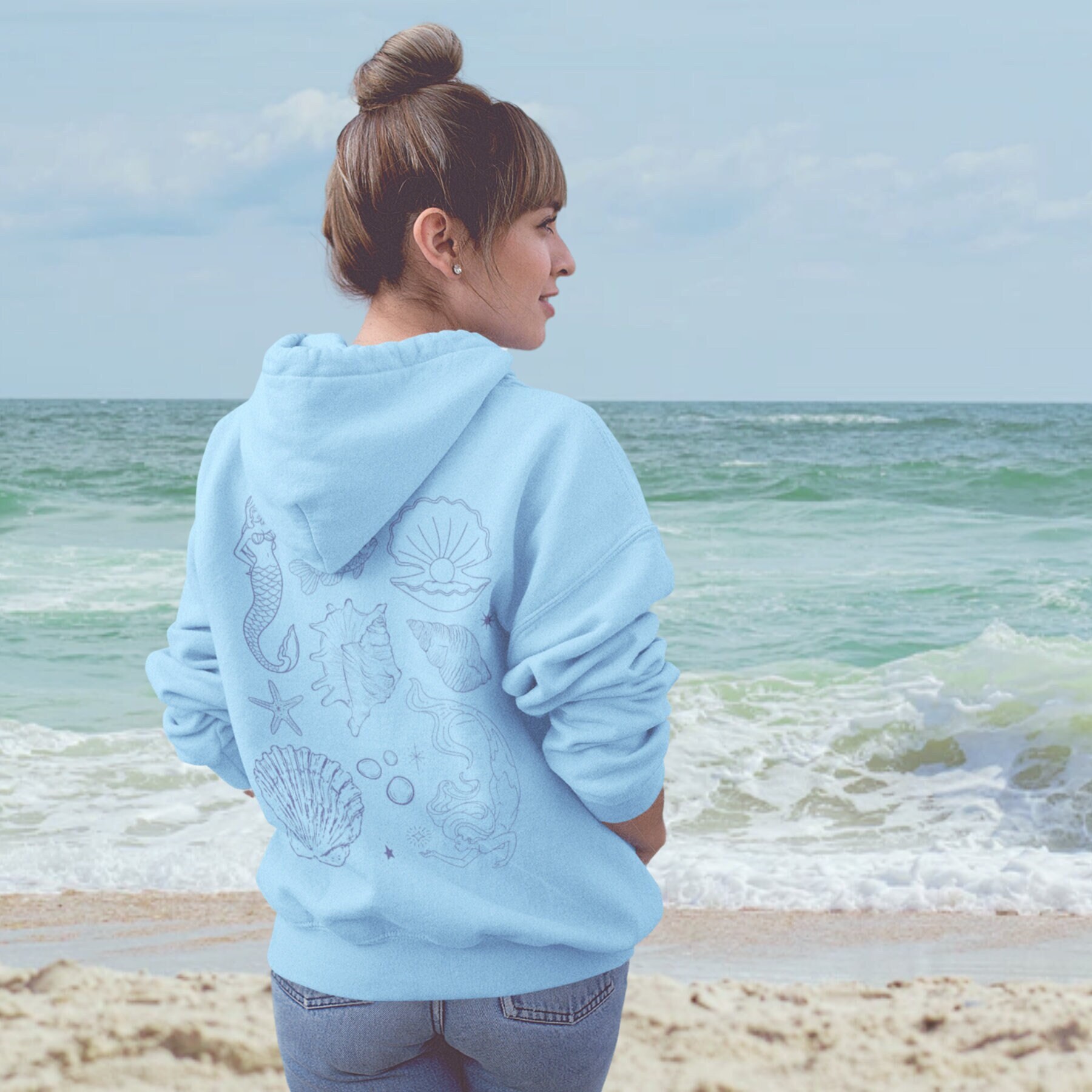 Mermaid Sweater Beach Hoodie Trendy Y2K 