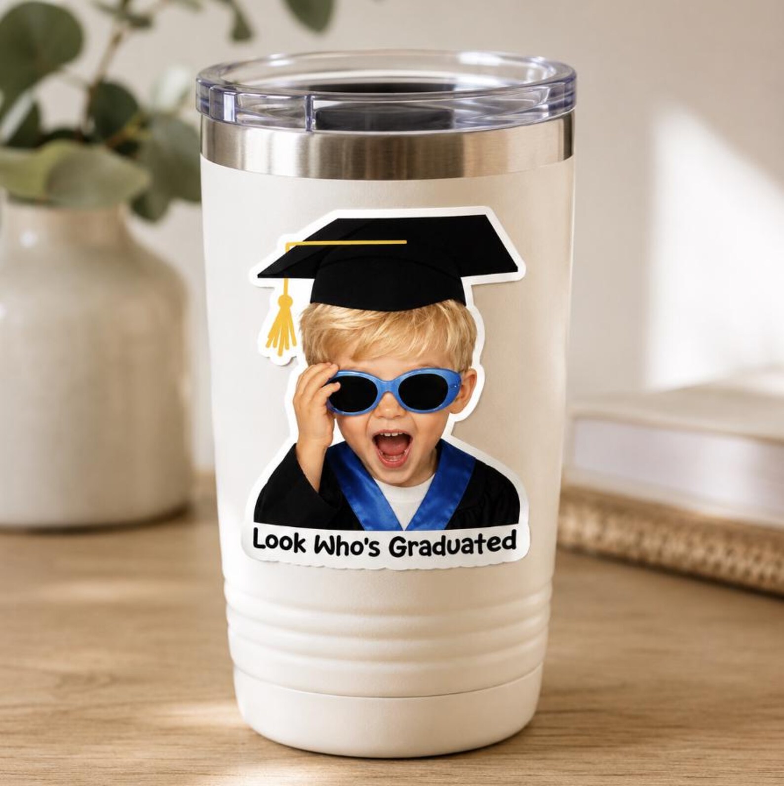 Custom Graduation Photo Stickers, Personalized Grad Party Favor ...