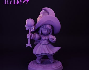 Mini Magical Miss Magus - Lavender Devilry - Resin Miniature for Tabletop War Gaming, D&D, Pathfinder, 9th Age, other RPG's