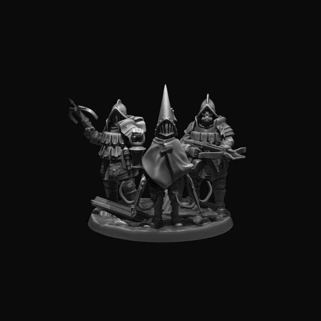 Bisque Knights Mage Hunters crossbows Saint Decent Resin Miniature for