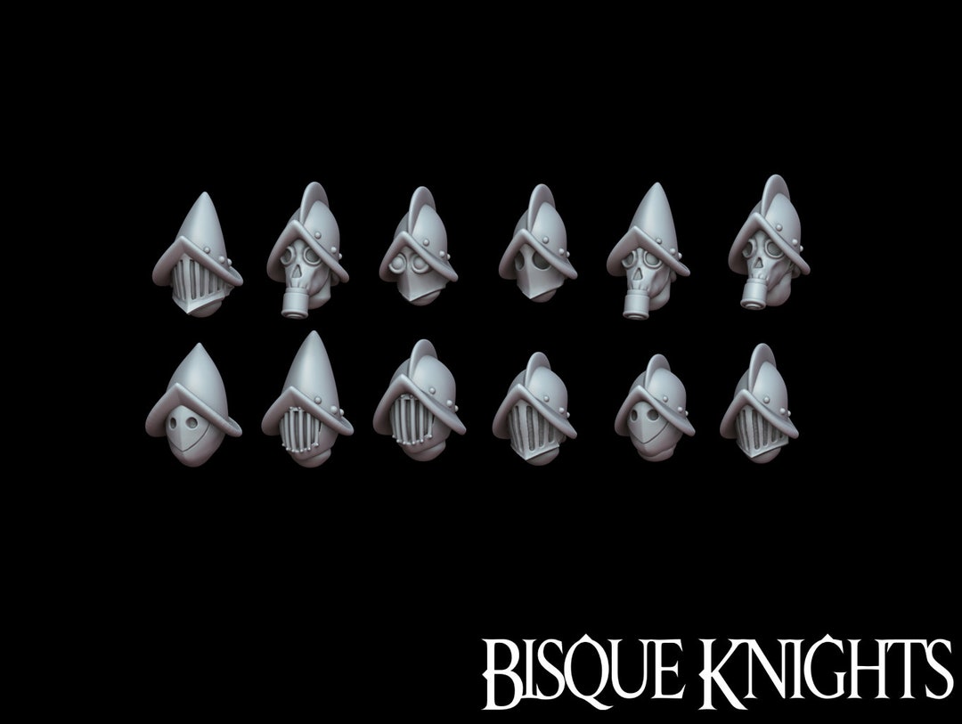 Bisque Knights Helmet Heads Saint Decent Parts for Resin Miniatures for