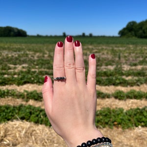 Hera Ring | Hematite Ring, Balance Ring, Healing Ring, Grounding Ring, Wire Wrapped Ring, Triple Bead Ring, Hematite, Wire Wrapped Jewelry