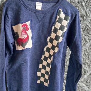 Rooster Patchwork Farm Life Sweatshirt