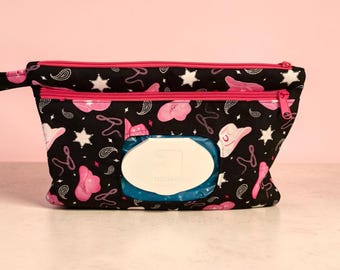 Rodeo Rosa blöj- eller sminkväska med blixtlåsförsedda påsar