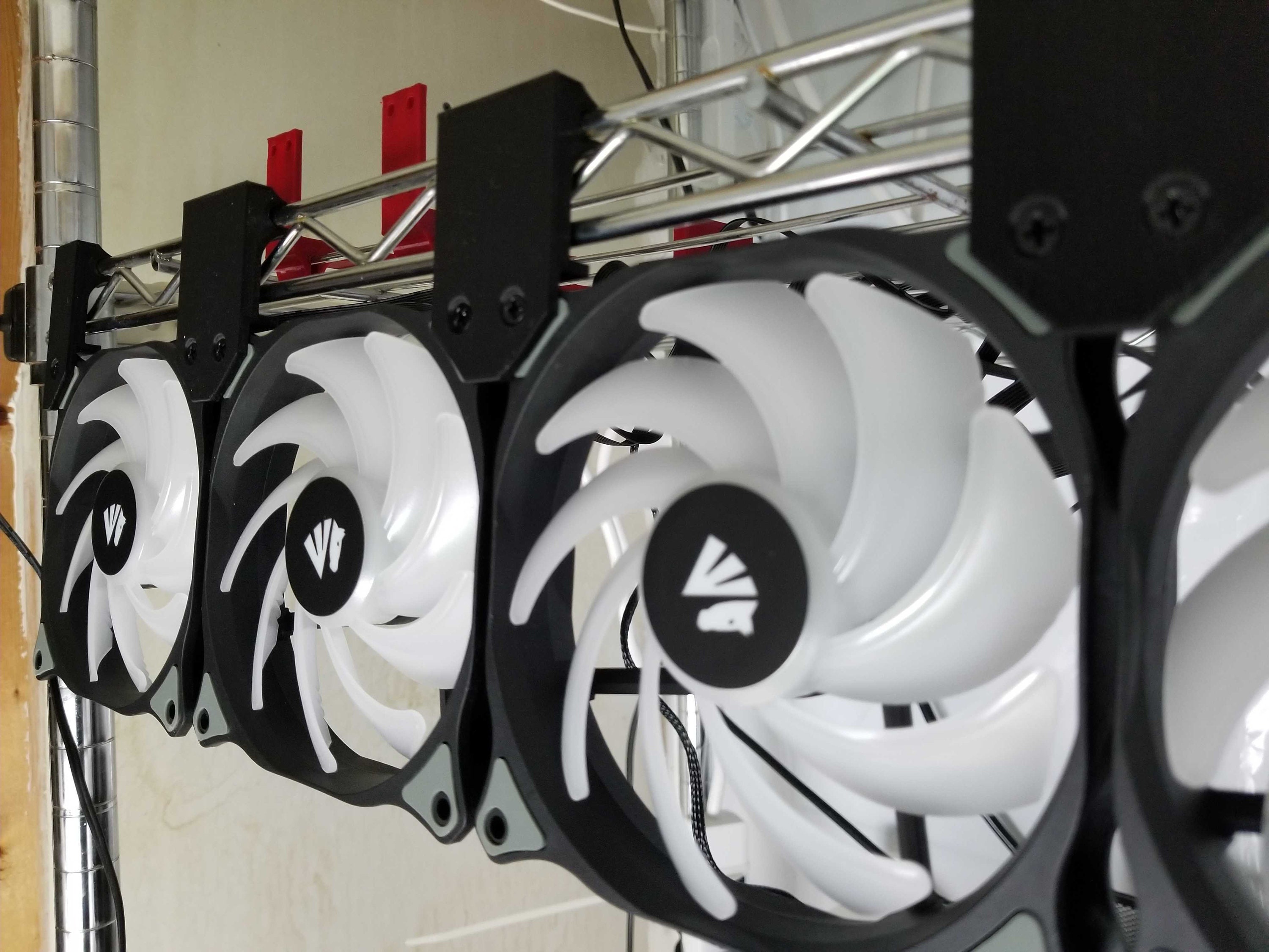120mm PC Fan Mounts for Wire Rack Shelving Used in CPU, GPU, and Hard