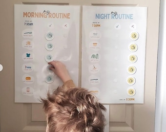 Kids Morning Routine Chart | Chore Chart | Kids Responsibility Chart | Nighttime Routine | Chore Chart Printable | Canva Template | Digital