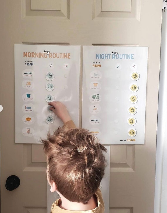 Kids Morning Routine Chart | Chore Chart | Kids Responsibility Chart | Nighttime Routine | Chore Chart Printable | Canva Template | Digital