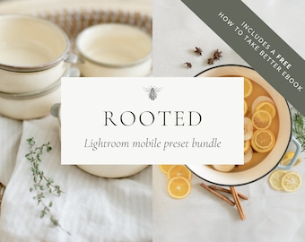 Rooted Mobile Presets, 5 Soft & Natural Mobile Presets for Lightroom, Lightroom Presets, Neutral Mobile Presets, Instagram Filters
