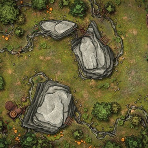 Forest Lakeside Battle Map, D&D, Battlemap, Dungeons and Dragons, 5e, Roll20, Fantasy Grounds, Gießerei, VTT, Digitale Karte