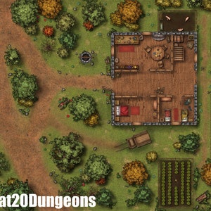 Pacchetto mappe di battaglia di Farm, mappa di battaglia di D&D, D&D, mappa di battaglia, Dungeons and Dragons, 5e, Roll20, Fantasy Grounds, Foundry, VTT, mappa digitale