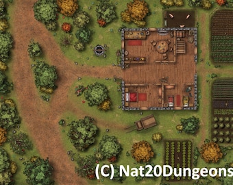 Farm Battle Maps Pack, DnD Battle Map, D&D, Battlemap, Dungeons and Dragons, 5e, Roll20, Fantasy Grounds, Foundry, VTT, Digital map