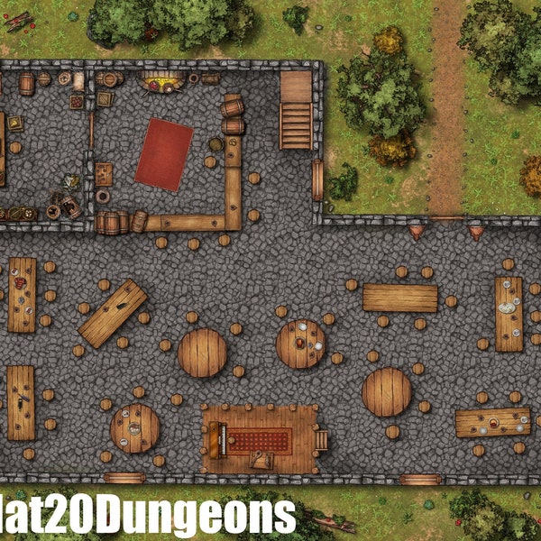 Tavern Battle MAPS Pack, DnD Battle Map, D&D, Battlemap, Dungeons and Dragons, 5e, Roll20, Fantasy Grounds, Foundry, VTT, Digital map