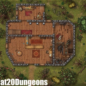 Witch / House Battle MAPS, DnD Battle Map, D&D, Battlemap, Dungeons and Dragons, 5e, Roll20, Fantasy Grounds, Foundry, VTT, Mappa digitale