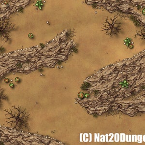 Desert Cliff Path Battle Map, DnD Battle Map, D&D, Battlemap, Dungeons and Dragons, 5e, Roll20, Fantasy Grounds, Foundry, VTT, Digitale Karte