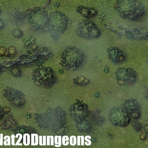 Mapa de batalha florestal, mapa de batalha DnD, D&D, mapa de batalha, Dungeons and Dragons, 5e, Roll20, Fantasy Grounds, Foundry, VTT, mapa digital