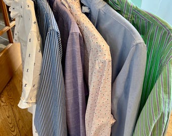 Ruffle collar upcycled men’s button down shirt