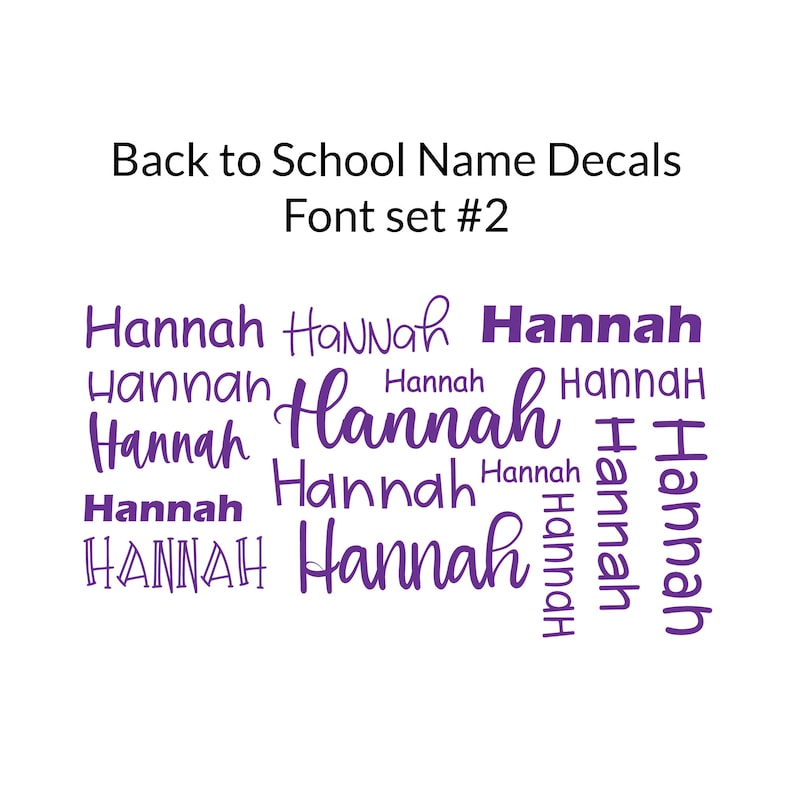 Vinyl Name Decal Sheets / Personalized Decals / School Labels for Kids ...