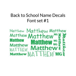 Vinyl Name Decal Sheets / Personalized Decals / School Labels for Kids / Student Decals / Back-to-school Decal