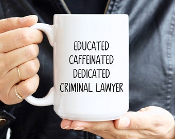 Taza de abogado criminal, taza de café de abogado criminal, taza legal, regalo de estudiante de derecho, taza de café de abogado criminal, regalo de examen de bar para abogado