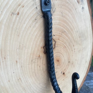 Forged Gift Hook J-Hook Twisted Hook Cookware Hook Wall Mount Rustic Hook Cast Iron Hook Rebar