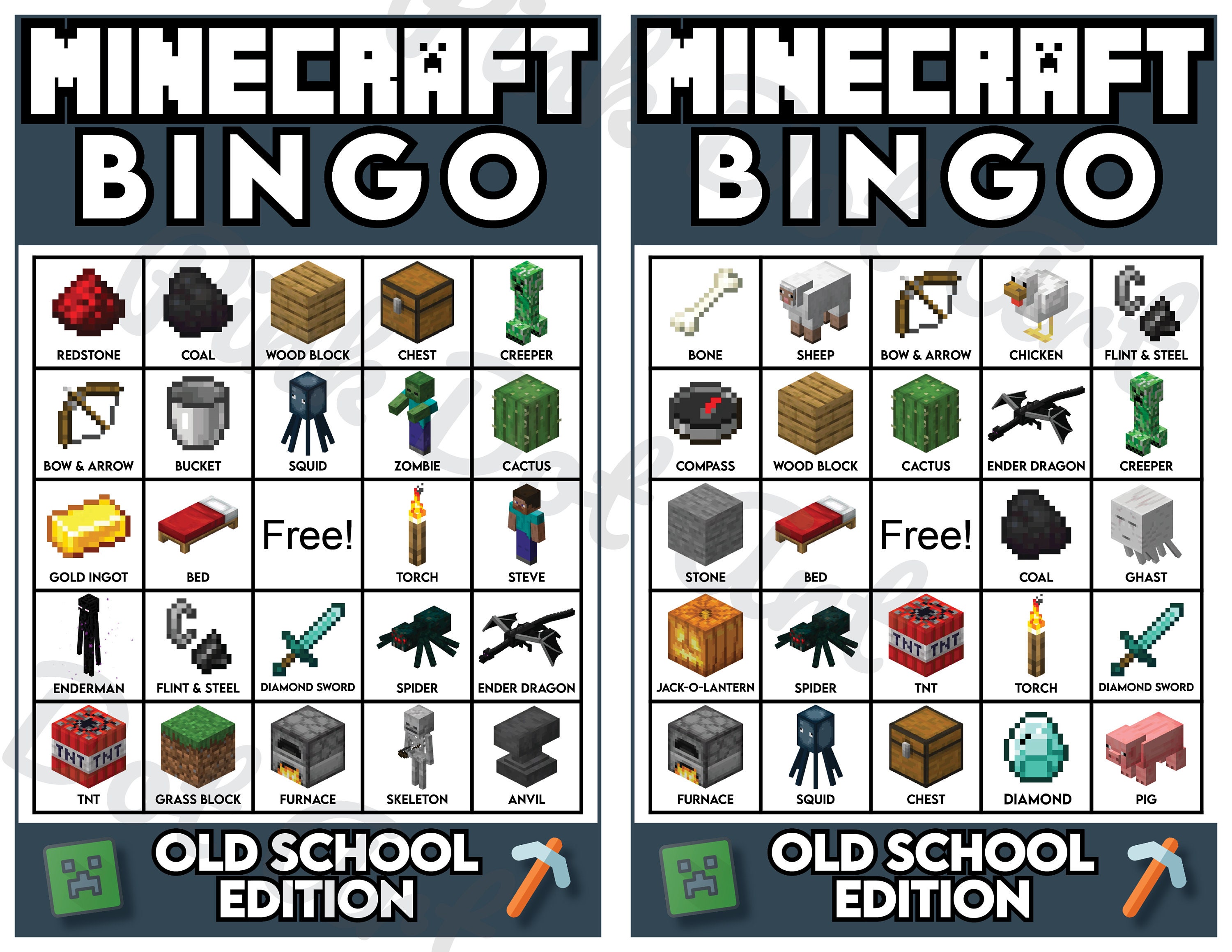 Minecraft Bingo Free Printable